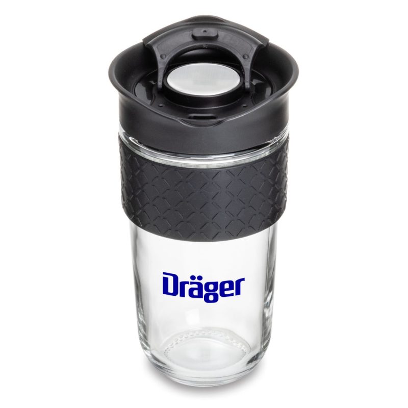 Custom Adana Glass Large Tumbler w/Silicone Band - 18oz - 2