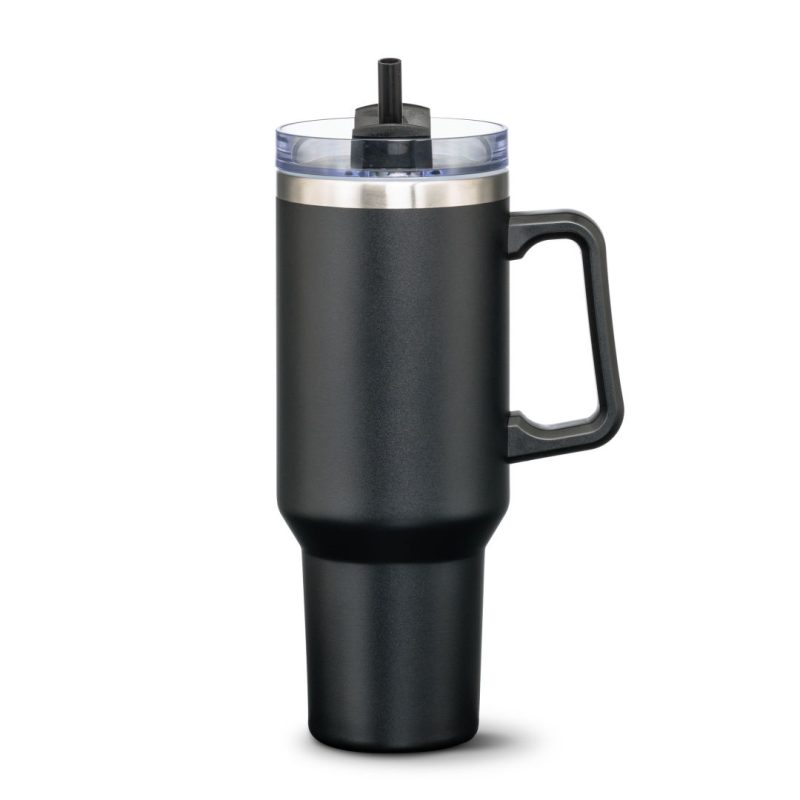 Custom Compeer Handle Travel Mug w/Straw - 40oz - 1