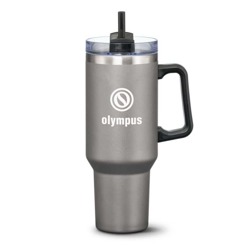 Custom Compeer Handle Travel Mug w/Straw - 40oz - 2