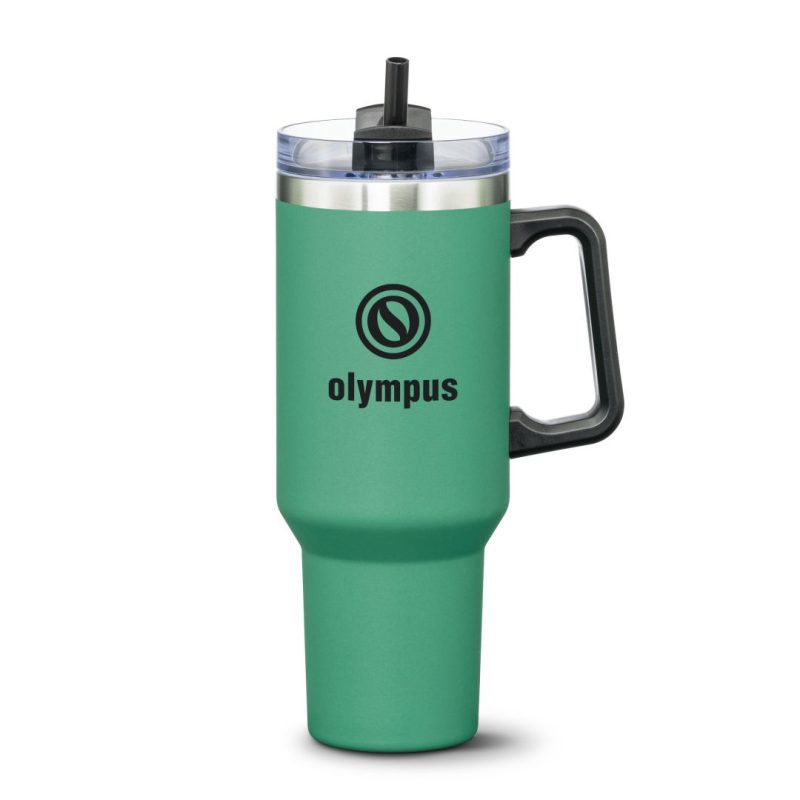 Custom Compeer Handle Travel Mug w/Straw - 40oz - 5