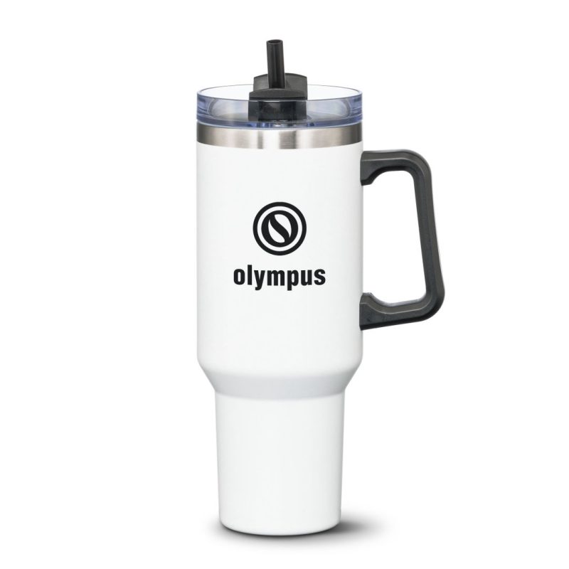 Custom Compeer Handle Travel Mug w/Straw - 40oz - 6