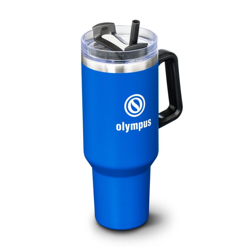 Custom Compeer Handle Travel Mug w/Straw - 40oz - 9