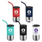 Custom Destin 16oz Double Wall Tumbler w Straw