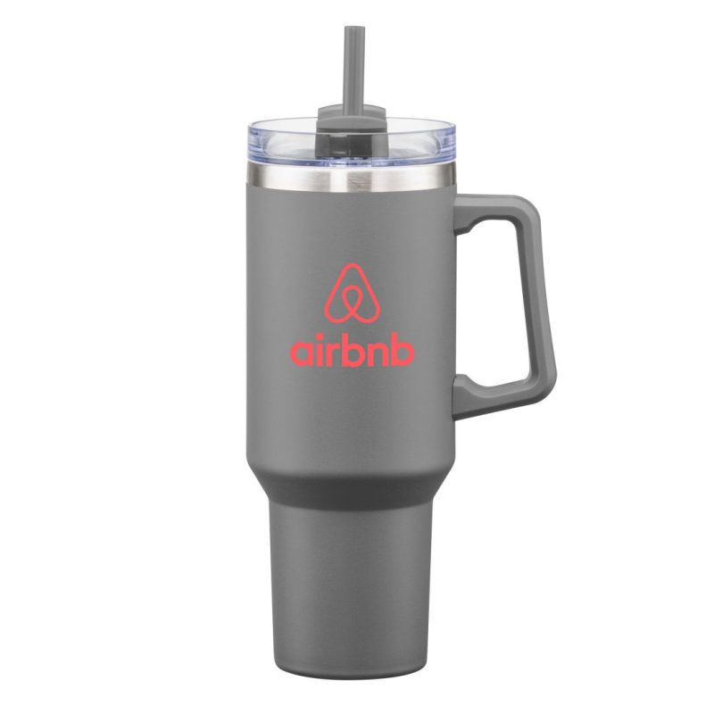 Custom Makena Handle Travel Mug w/Straw - 40oz - 2