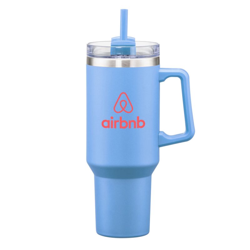 Custom Makena Handle Travel Mug w/Straw - 40oz - 3