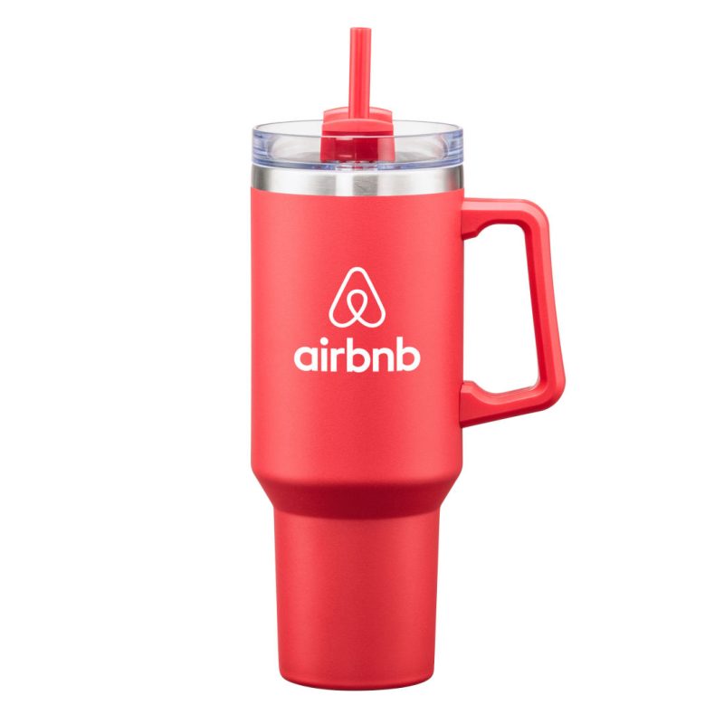 Custom Makena Handle Travel Mug w/Straw - 40oz - 5