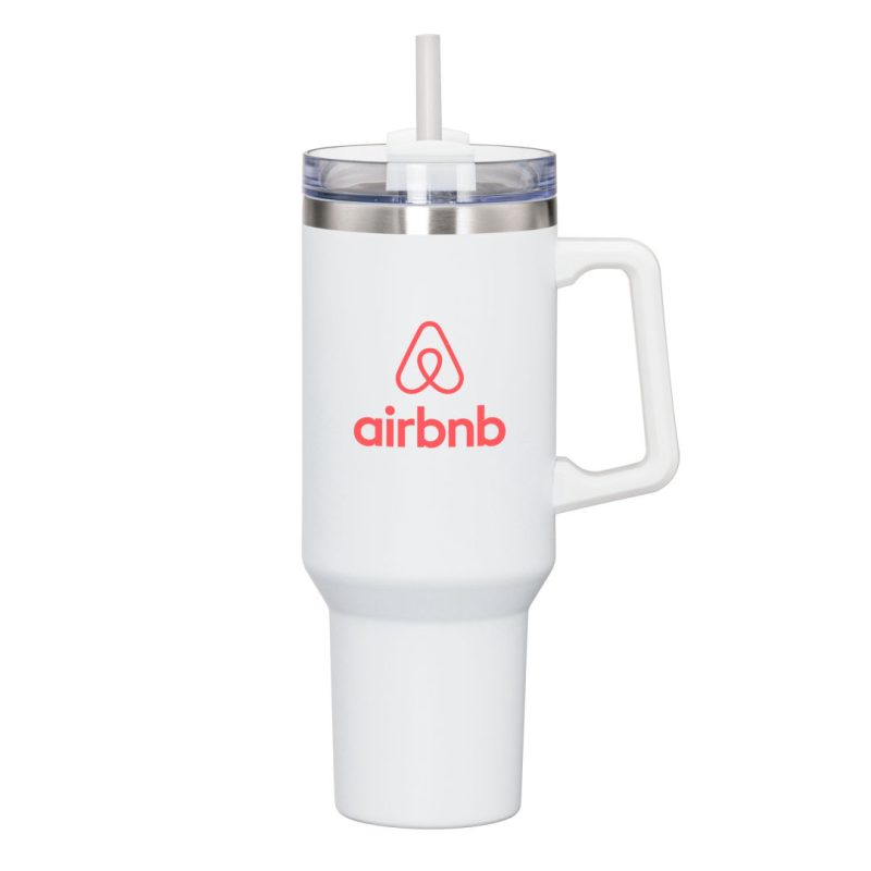 Custom Makena Handle Travel Mug w/Straw - 40oz - 6
