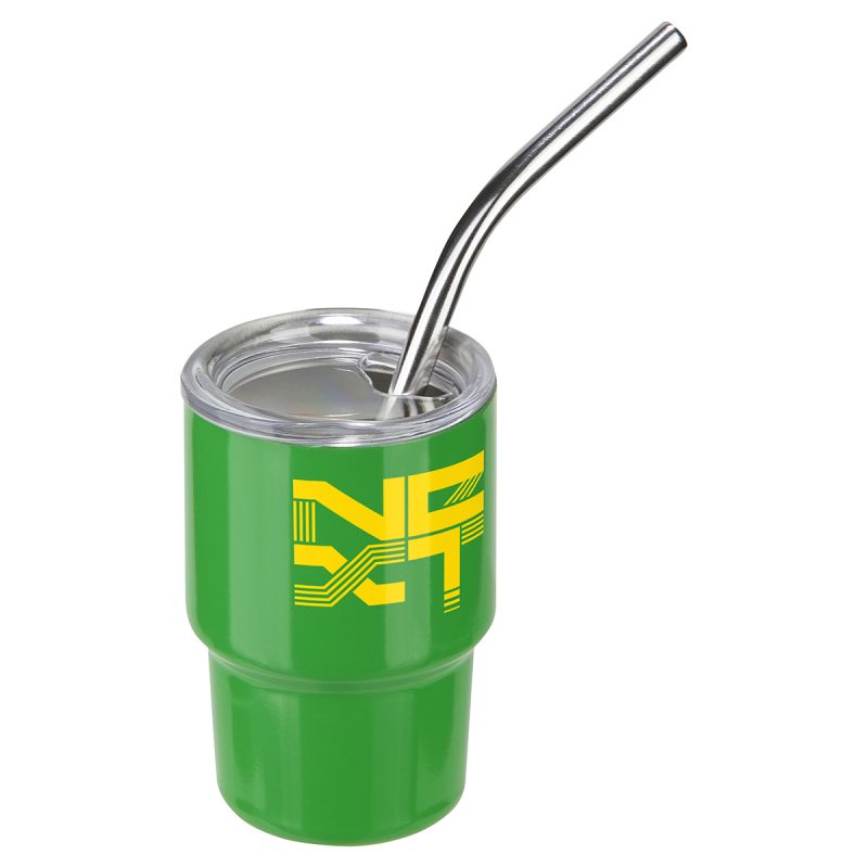 Custom Mini Belmont 3 oz Double-Wall Stainless Steel Tumbler with Straw - 2