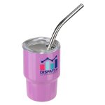 Custom Mini Belmont 3 oz Double-Wall Stainless Steel Tumbler with Straw - 6