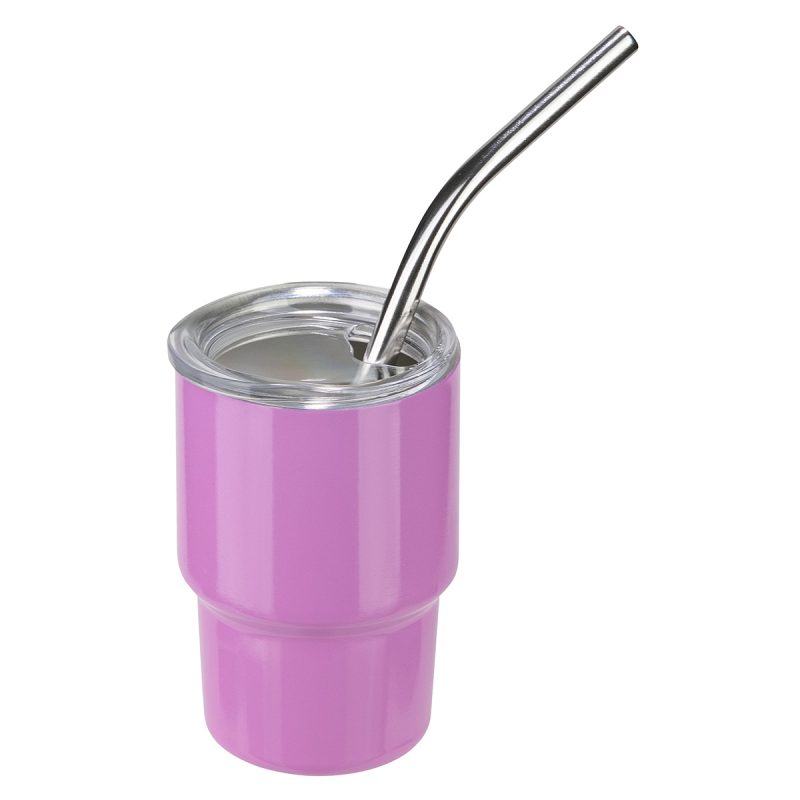 Custom Mini Belmont 3 oz Double-Wall Stainless Steel Tumbler with Straw - 7