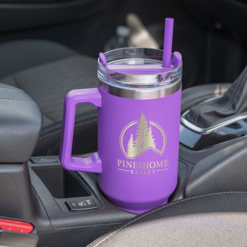 Custom Saratoga Satisfy Brite Travel Mug 40 Oz - 3