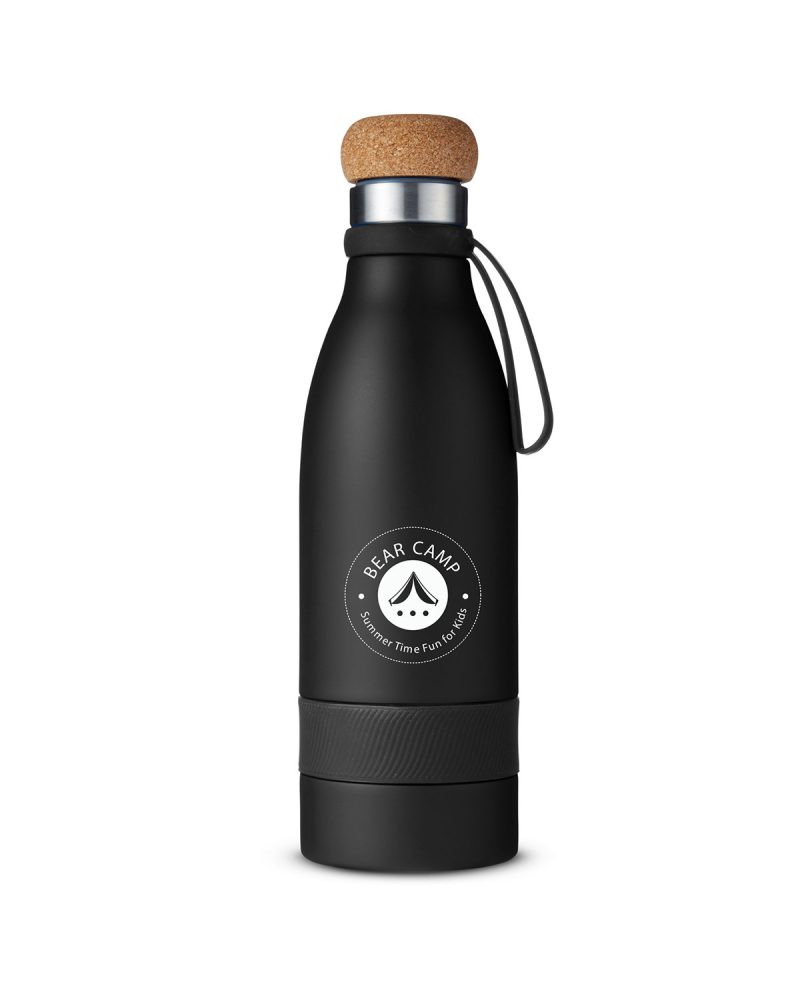 Custom 19 oz Double Wall Vacuum Insulated Bottle With Cork Lid