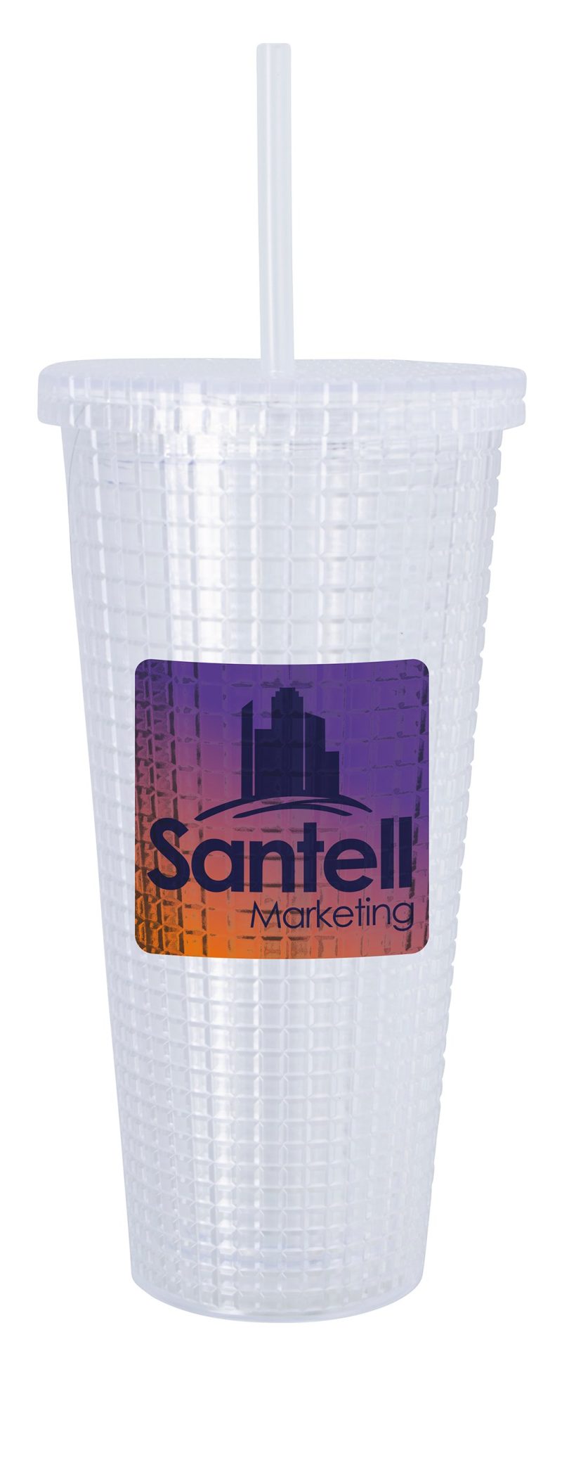 Custom Good Value™ Square-Pattern Double-Wall Tumbler - 23 oz. - 4