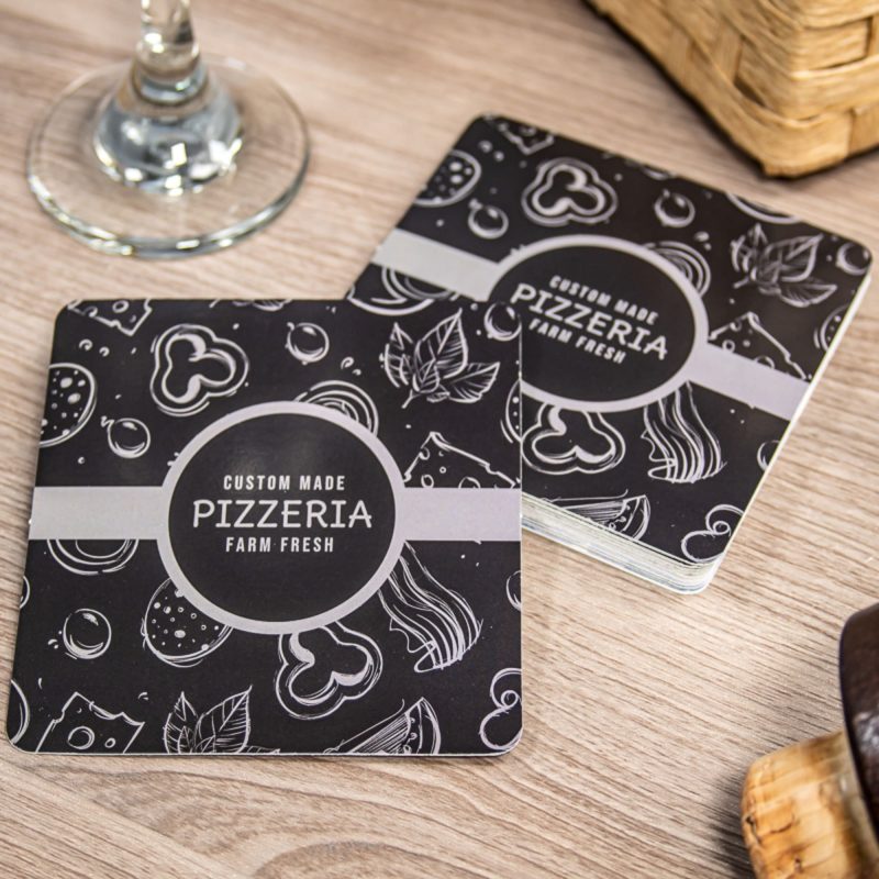 Custom Paper Coasters - 4" Square - 1