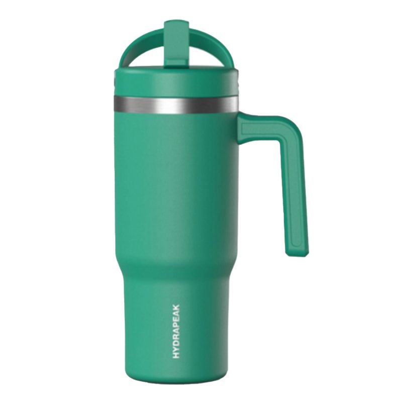 Custom 18 oz Hydrapeak® Stainless Steel Insulated Tumbler With Handle and Straw Lid - 2