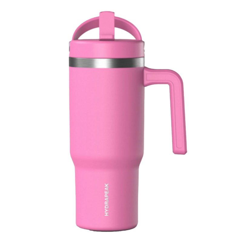 Custom 18 oz Hydrapeak® Stainless Steel Insulated Tumbler With Handle and Straw Lid - 4