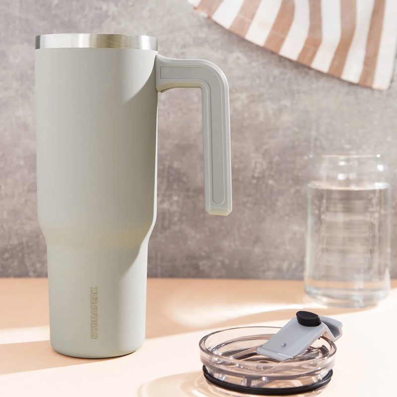 Custom 32 oz Hydrapeak® Stainless Steel Insulated Tumbler With Handle and Straw Lid - 2