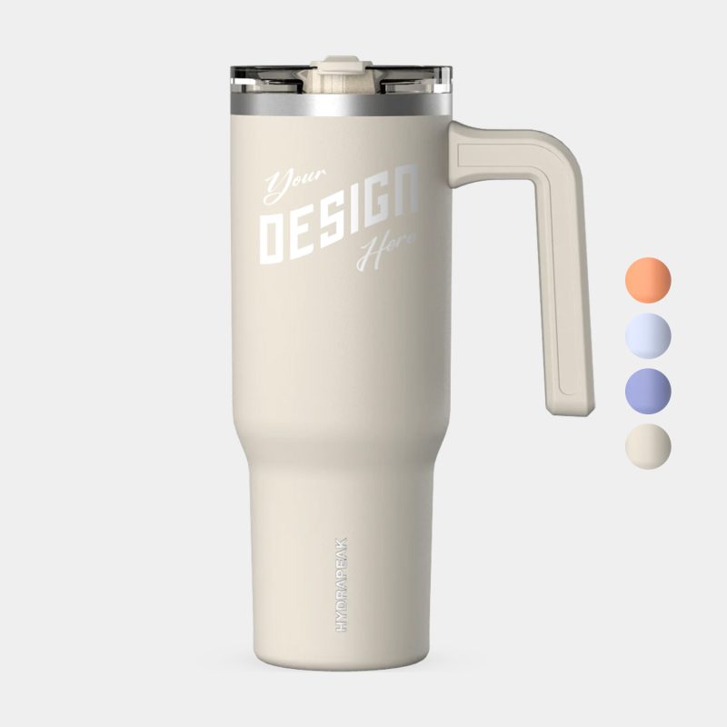 Custom 32 oz Hydrapeak® Stainless Steel Insulated Tumbler With Handle and Straw Lid