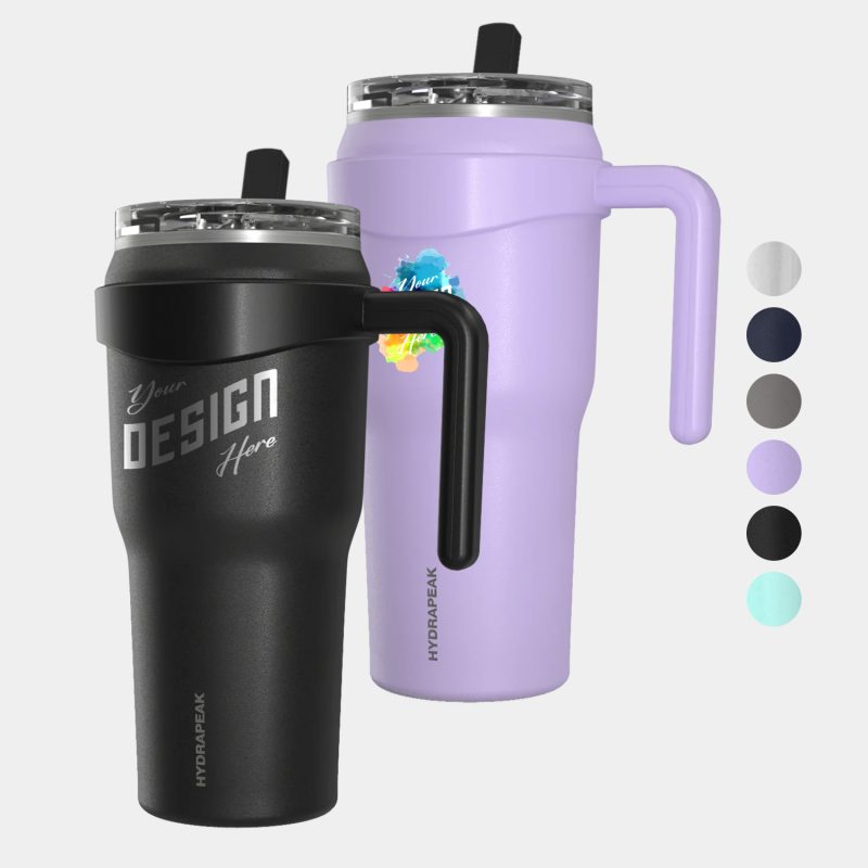 Custom 40 oz Hydrapeak® Stainless Steel Insulated Roadster Tumbler w/ Straw Lid