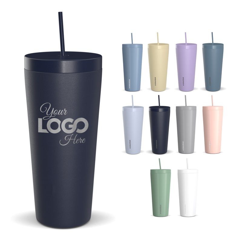 Custom HYDRAPEAK 25oz Traveler Tumbler with Handle and Straw Lid