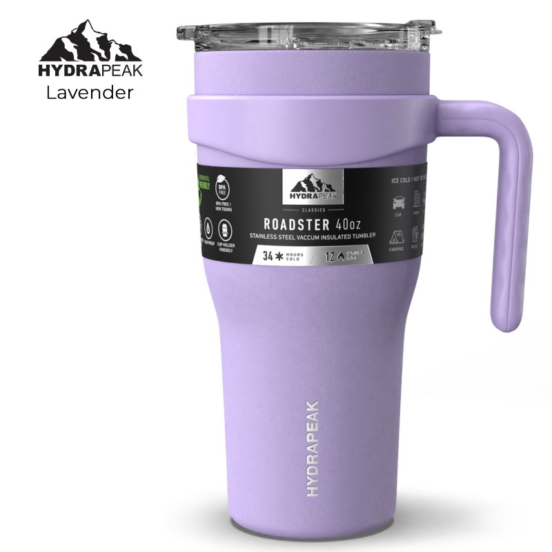 Custom HYDRAPEAK 40oz Roadster Tumbler with Handle and Straw Lid - 5