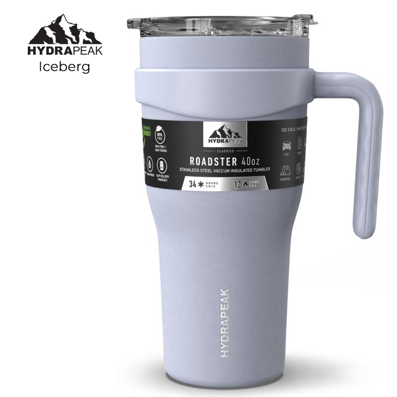 Custom HYDRAPEAK 40oz Roadster Tumbler with Handle and Straw Lid - 7