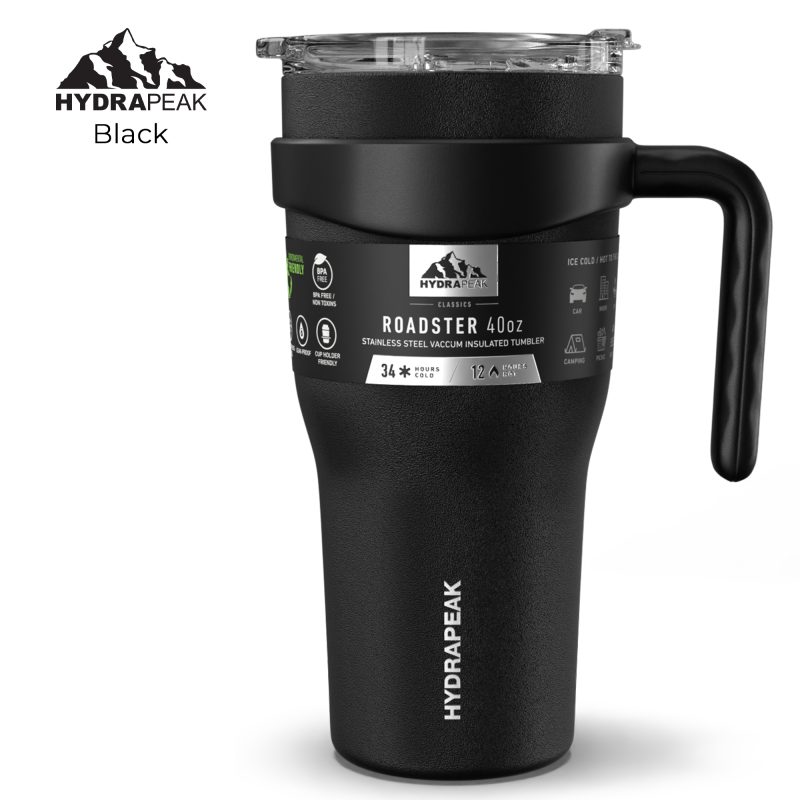 Custom HYDRAPEAK 40oz Roadster Tumbler with Handle and Straw Lid - 8