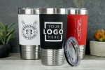 Custom 20 oz Silicone Grip Polar Camel Metal Tumbler