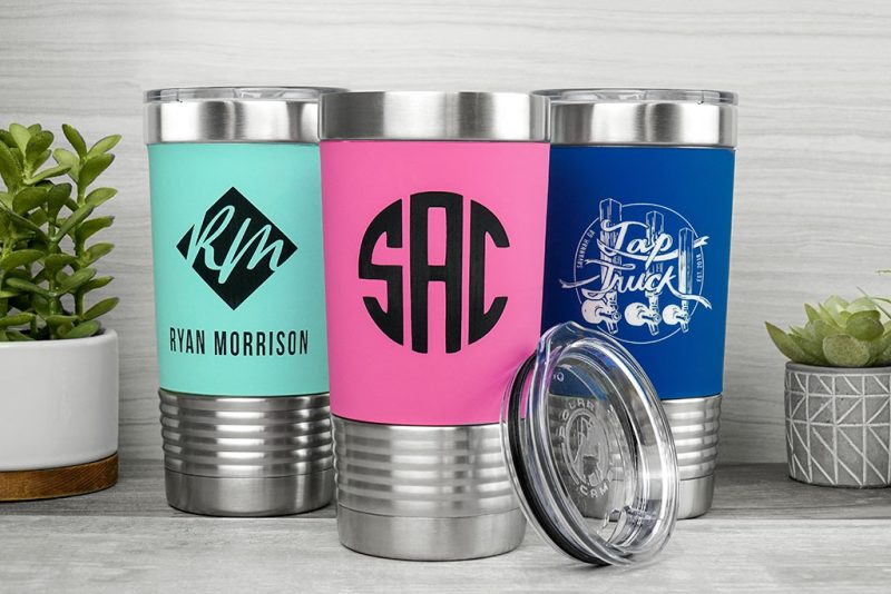 Custom 20 oz Silicone Grip Polar Camel Metal Tumbler - 5