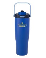 Custom 30 oz Lily Recycled Stainless Steel Vacuum Tumbler with Flip Straw and Top Handle