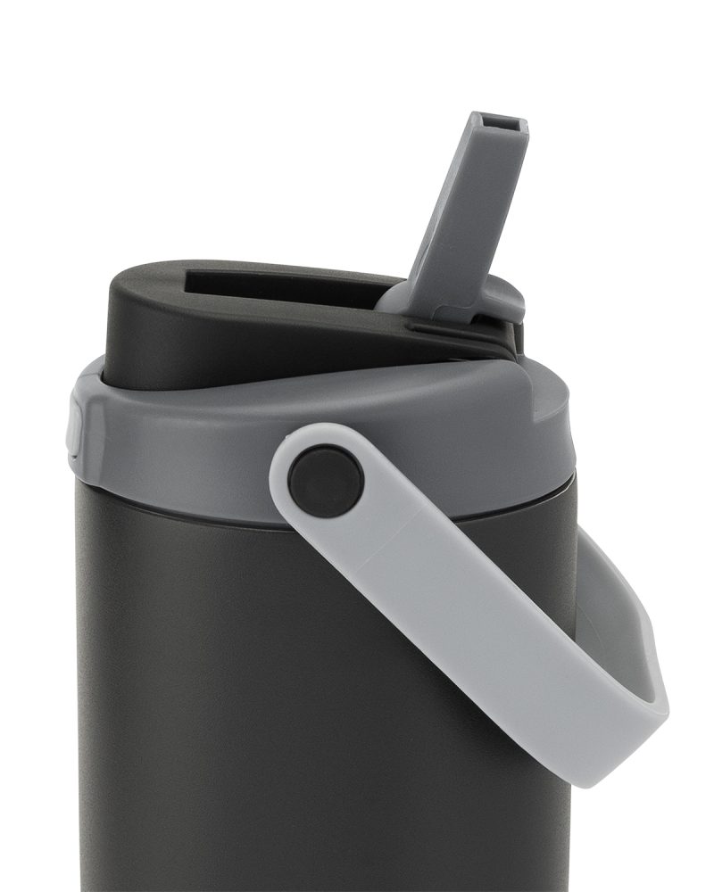 Custom 30 oz Lily Recycled Stainless Steel Vacuum Tumbler with Flip Straw and Top Handle - 3