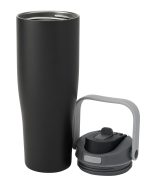 Custom 30 oz Lily Recycled Stainless Steel Vacuum Tumbler with Flip Straw and Top Handle - 4