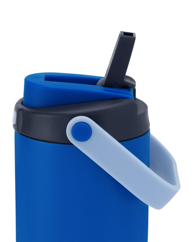 Custom 30 oz Lily Recycled Stainless Steel Vacuum Tumbler with Flip Straw and Top Handle - 5