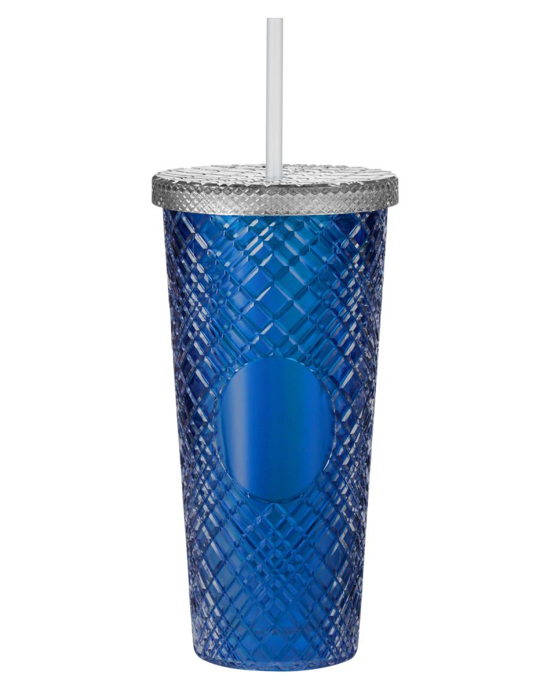 Custom 22 oz Sparkle Straw Tumbler - 1