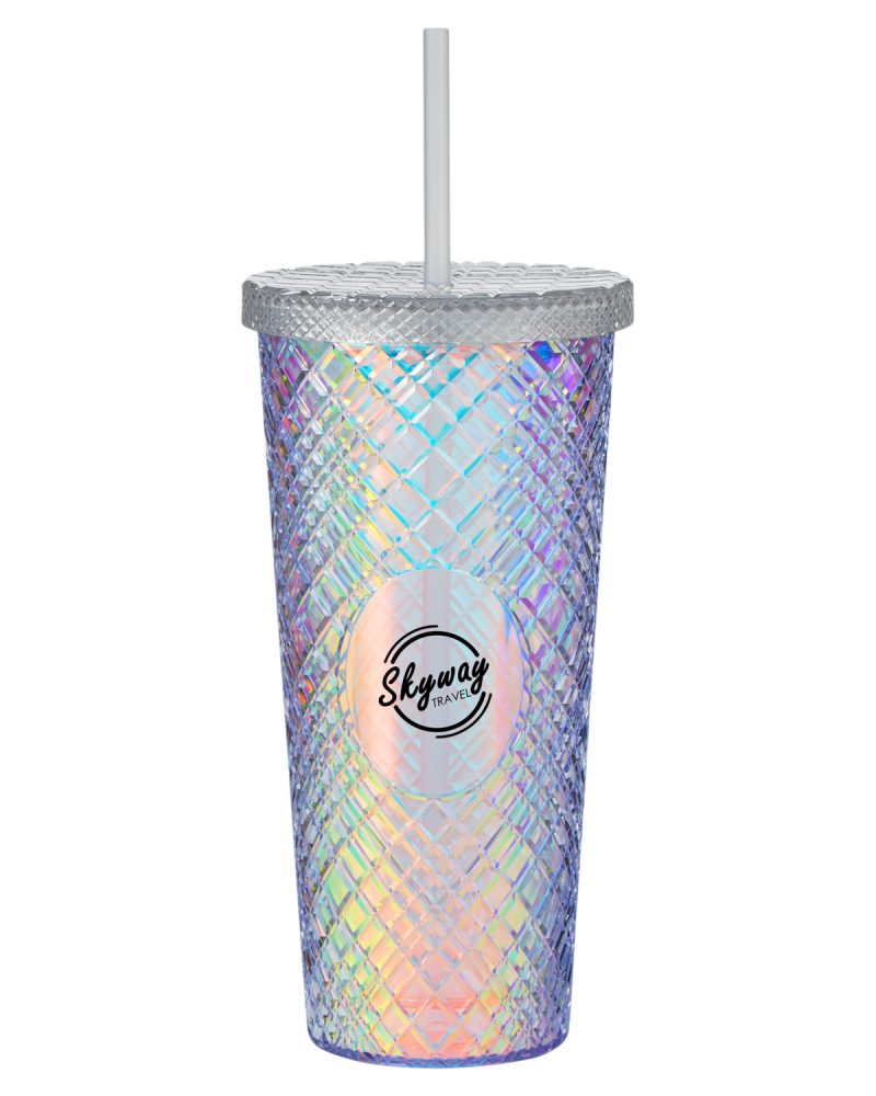 Custom 22 oz Sparkle Straw Tumbler