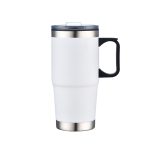 Custom 24 Oz. Double Wall Mug w/Clear Closure Lid and Handle - 1