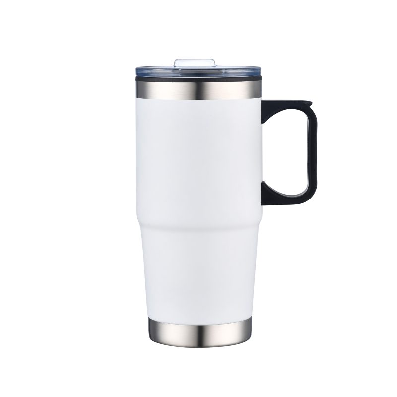 Custom 24 Oz. Double Wall Mug w/Clear Closure Lid and Handle - 1