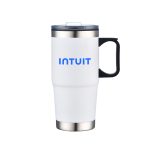 Custom 24 Oz. Double Wall Mug w/Clear Closure Lid and Handle - 3