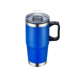 Custom 24 Oz. Double Wall Mug w/Clear Closure Lid and Handle - 5