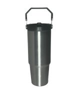 Custom 30 Oz. Vacuum Insulated Stainless Steel Tumbler w/Copper Lining & Straw Handle Lid - 7