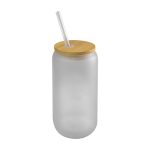 Custom Bamboo Frosted Glass Tumbler - 1