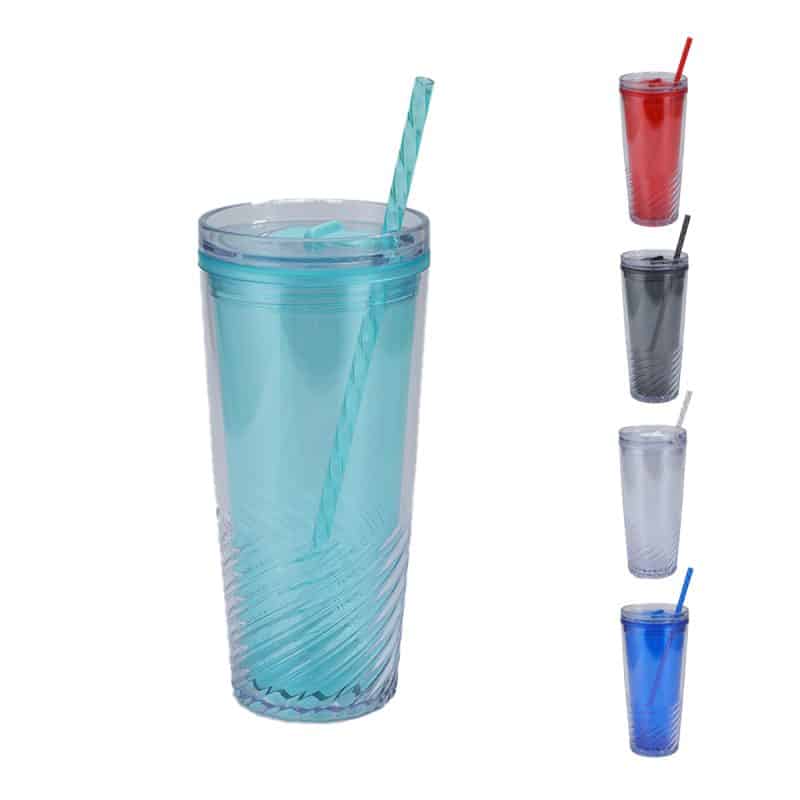 Custom Clio 20 oz Recycled Acrylic Straw Tumbler - 1
