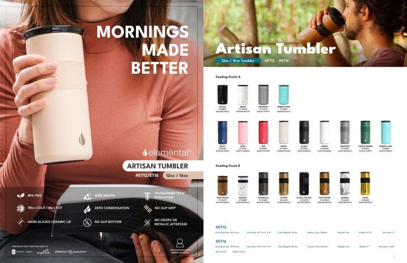 Custom Elemental® Artisan 12oz Stainless Steel Tumbler with Ceramic Lid - 1