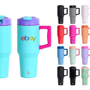 Custom Elemental® Commuter 32oz Stainless Steel Tumbler with Handle and Dual-Function Lid