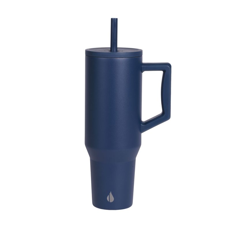 Custom Elemental® Commuter 40oz Stainless Steel Tumbler with Handle and Straw - 4