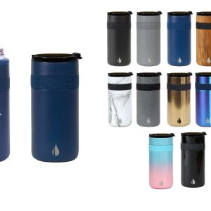 Custom Elemental® Commuter DuoSip 12oz Coffee Tumbler and Slim Can Cooler 2-in-1