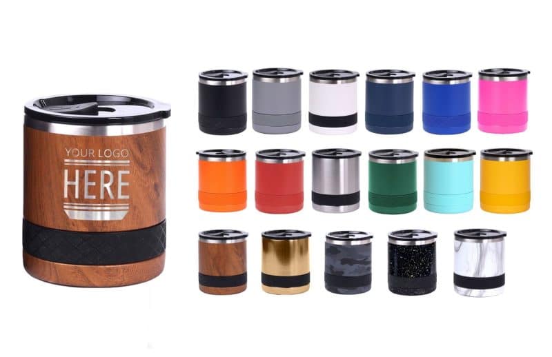 Custom Elemental® Recess Lowball 10oz Stainless Steel Tumbler with Shatter-free Lid