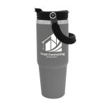 Custom Garyline® Bravo Stainless Steel Bottle with 2-in-1 Flip-Straw Lid - 30 oz. - 1