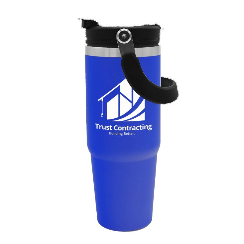 Custom Garyline® Bravo Stainless Steel Bottle with 2-in-1 Flip-Straw Lid - 30 oz. - 2