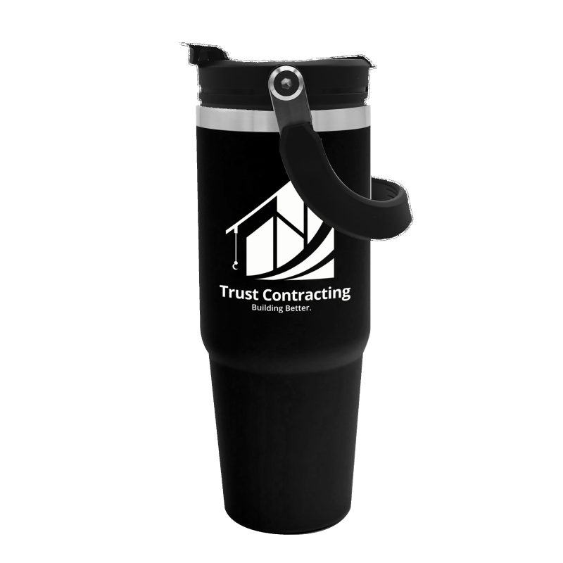 Custom Garyline® Bravo Stainless Steel Bottle with 2-in-1 Flip-Straw Lid - 30 oz.